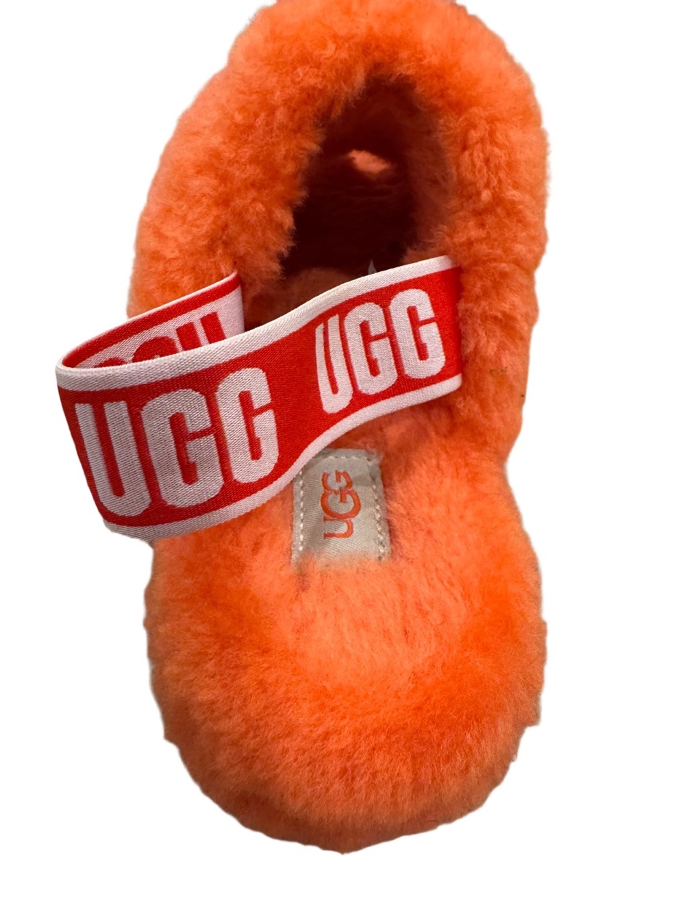 UGG Fluff Slide Mule in Bright Orange Shearling - Picture 2 of 10